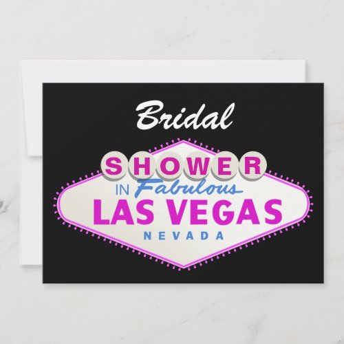 Las Vegas sign destination wedding bridal shower Invitation