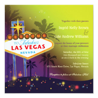 Las Vegas Sign Destination Wedding Card