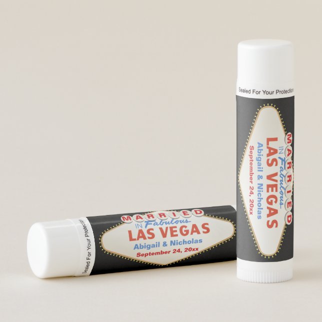 Las Vegas sign destination wedding favor Lip Balm (Front)