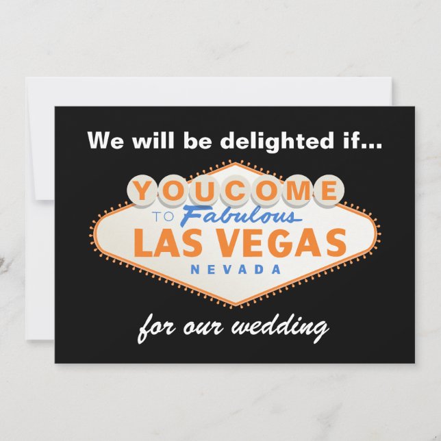 Las Vegas sign destination wedding invitation (Front)