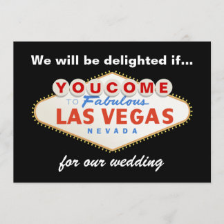 Las Vegas sign destination wedding invitation