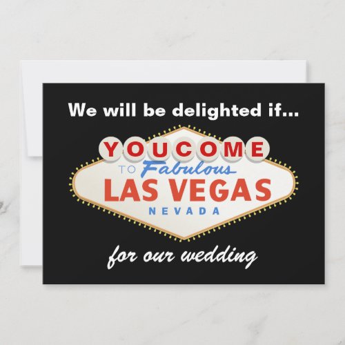 Las Vegas sign destination wedding invitation