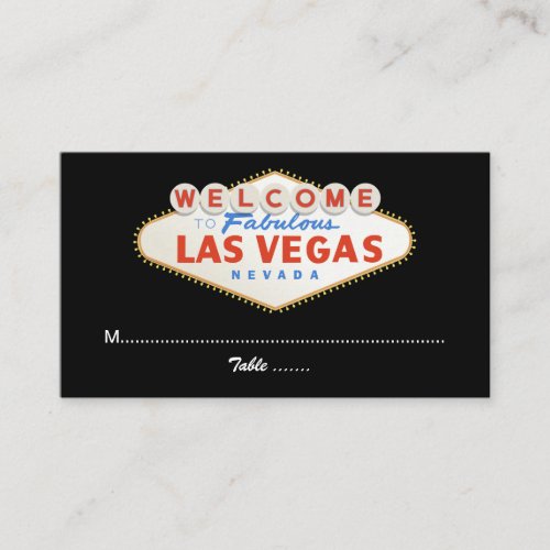 Las Vegas sign destination wedding place card
