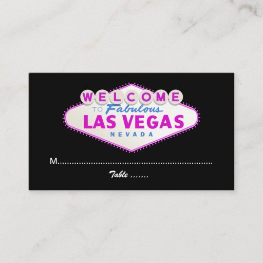 Customizable Las Vegas sign destination wedding place card Business Cards