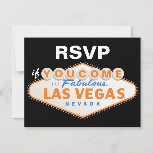 Las Vegas sign destination wedding RSVP card