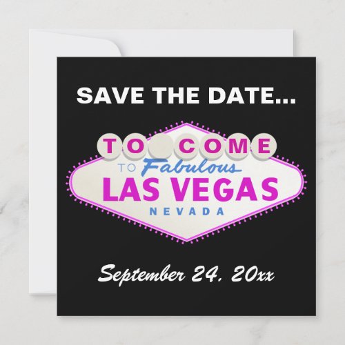 Las Vegas sign destination wedding Save the Date