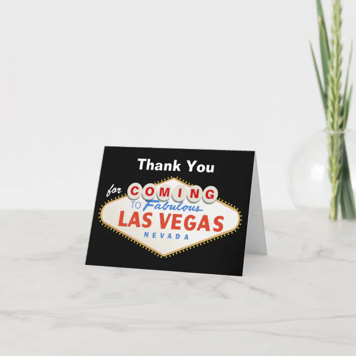 Las Vegas Sign Fabulous Personalized Wedding Thank You Cards 