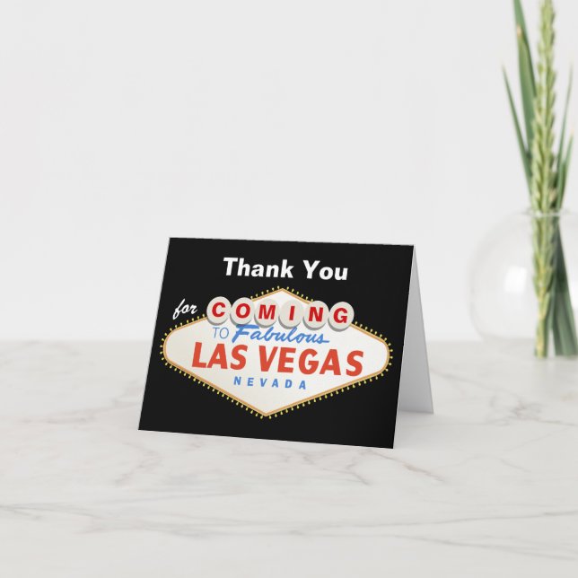 Las Vegas sign destination wedding Thank You (Front)
