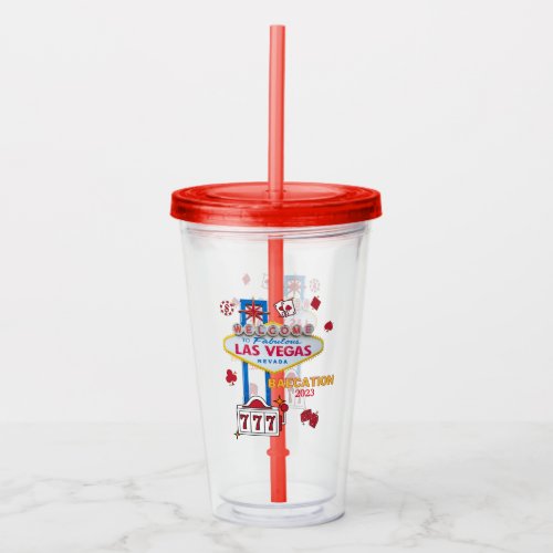 Las Vegas Sign Nevada Baecation Acrylic Tumbler