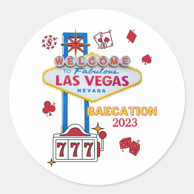 Las Vegas Sign Nevada Baecation Group Matching Classic Round Sticker (Front)