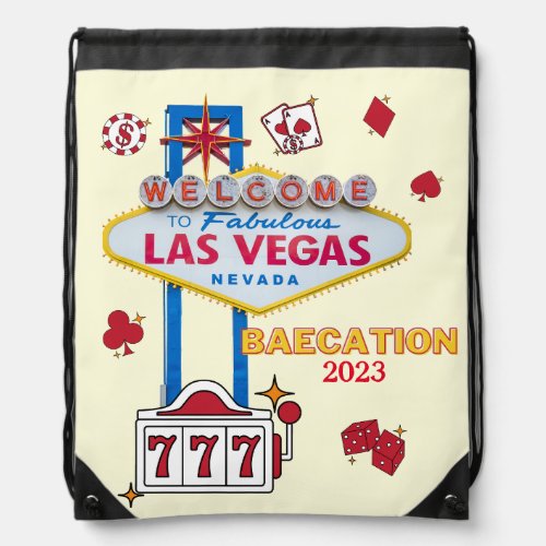 Las Vegas Sign Nevada Baecation Group Matching  Drawstring Bag