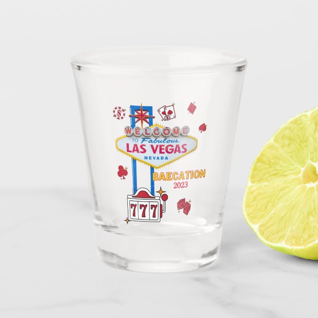 Las Vegas Sign Nevada Baecation  Shot Glass (Front)