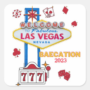 Las Vegas Sign Nevada Baecation Square Sticker