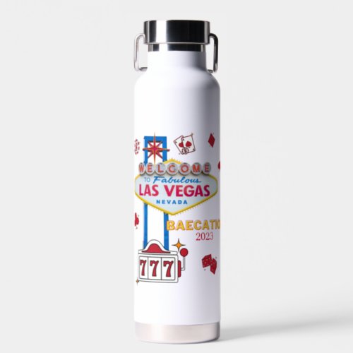 Las Vegas Sign Nevada Baecation  Water Bottle