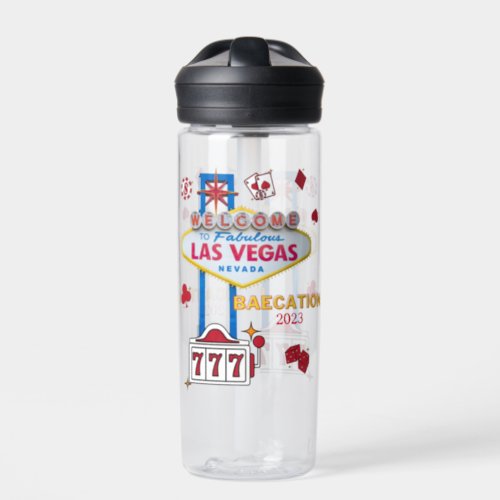 Las Vegas Sign Nevada Baecation  Water Bottle