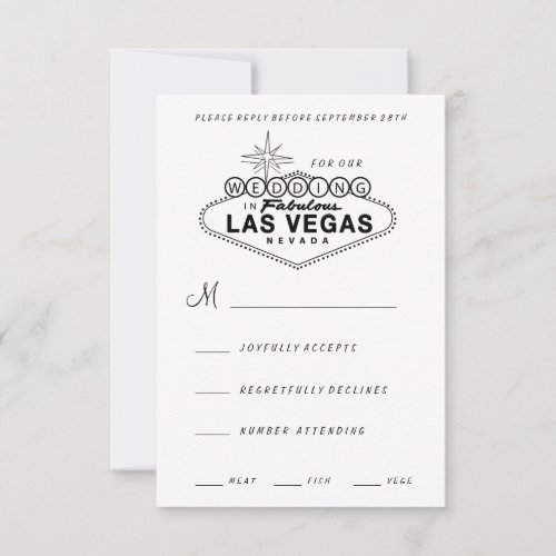 Las Vegas Sign Retro Wedding RSVP Card