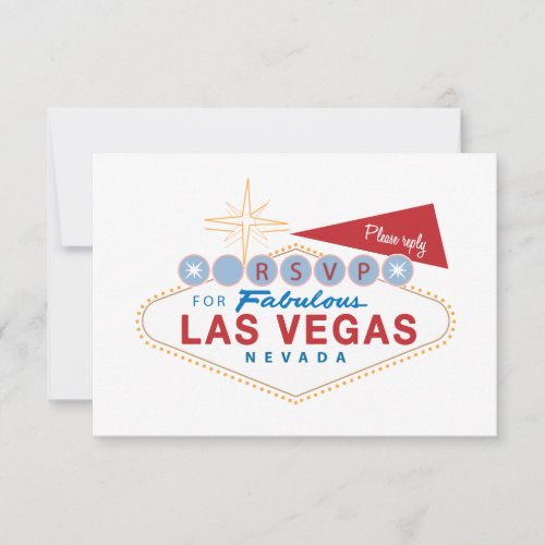 Las Vegas Sign RSVP  Wedding Response Card