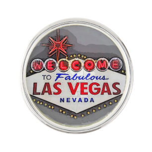 Las Vegas Sign silver gray Lapel Pin