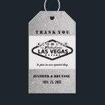 Las Vegas Sign Thank You for Coming Custom Gift Tags<br><div class="desc">Classy Black and White Las Vegas Sign on Silver Glitter Background Thank You for Coming Custom Favors Gift Tag. Customize it to suit your needs.</div>