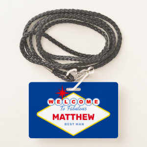 Las Vegas Sign VIP Pass Bachelor Party Invitation Badge