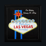 Las Vegas Sign Wedding Date Jewelry Box<br><div class="desc">The welcome to fabulous Las Vegas sign is a famous icon,  and now it's an attractive gift box as well.  Customize for your special occasion</div>