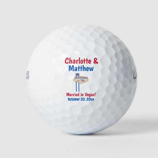 Las Vegas Sign Wedding Favor Golf Balls (Front)