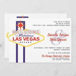 Las Vegas Sign Wedding Invitation