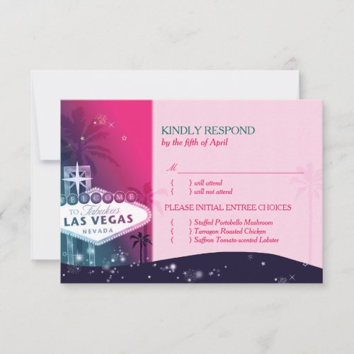 Las Vegas Sign Wedding Menu Choice RSVP
