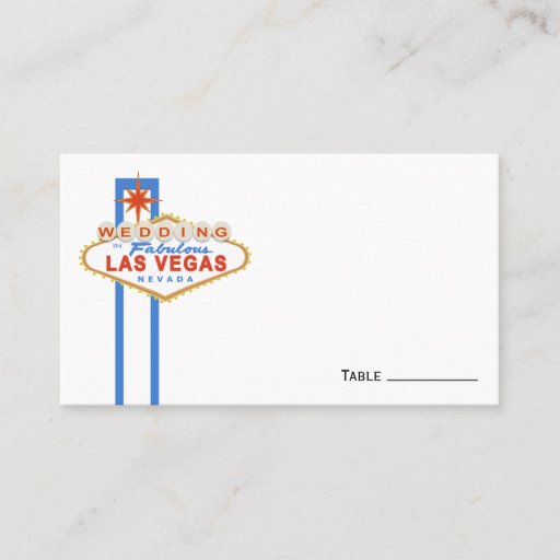 Customizable Las Vegas Sign Wedding Place Cards Business Card Templates