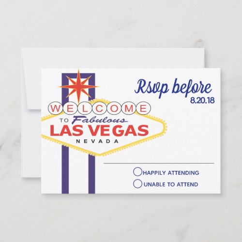 Las Vegas Sign Wedding RSVP Card