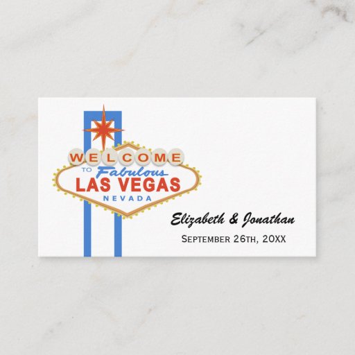 Customizable Las Vegas Sign Wedding Website Cards Business Cards