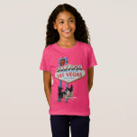 Las Vegas Sign With 3 Sister Puppies T-shirt at Zazzle