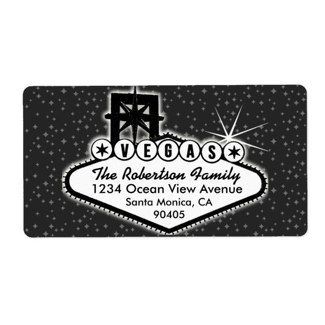 Las Vegas Sign with stars Address Label (Front)
