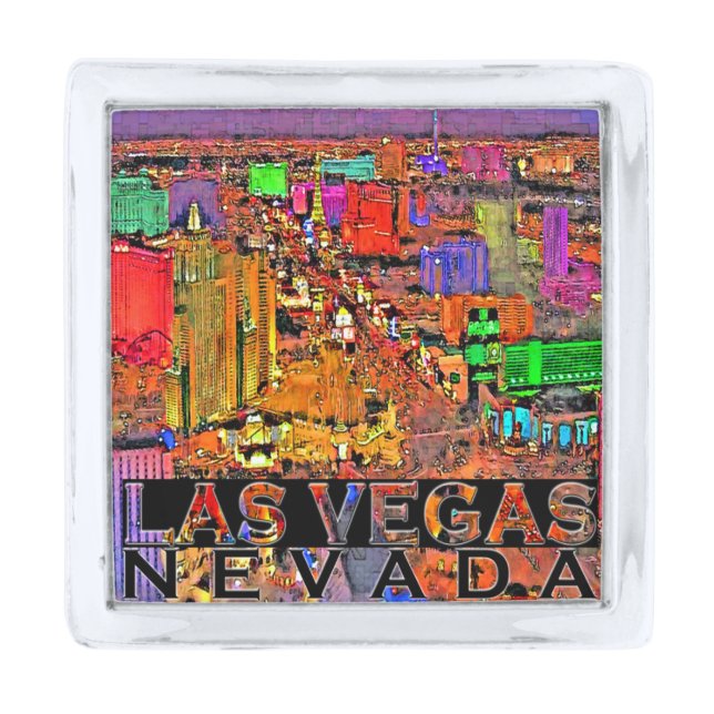 Las Vegas Silver Finish Lapel Pin (Front)