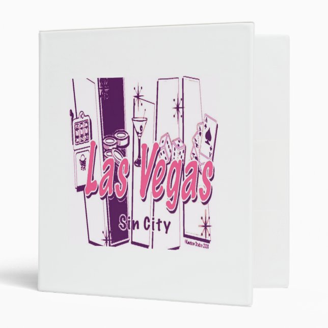 Las Vegas Sin City Abstract 3 Ring Binder (Front/Inside)