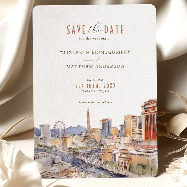 Las Vegas Sin City Wedding Save the Date Card (Creator Uploaded)