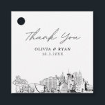 Las Vegas Sketch Wedding Modern Favor Tag<br><div class="desc">Modern Las Vegas landmarks favor tag. The design showcases a stunning sketch with the ability to customize your names and date. Enter the Zazzle design tool for additional design customizations.</div>