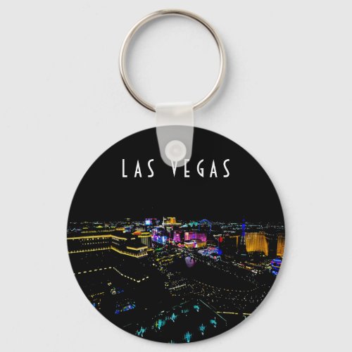 Las Vegas Skyline at Night Keychain