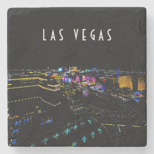 Las Vegas Skyline at Night Stone Coaster