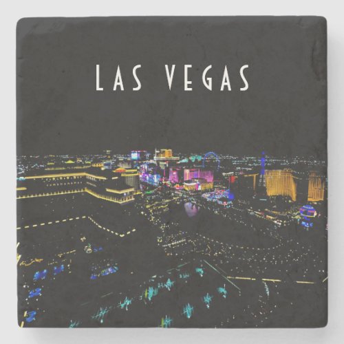 Las Vegas Skyline at Night Stone Coaster