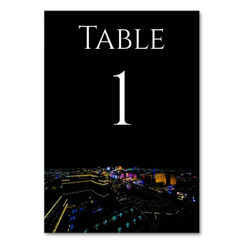 Las Vegas Skyline at Night Table Numbers