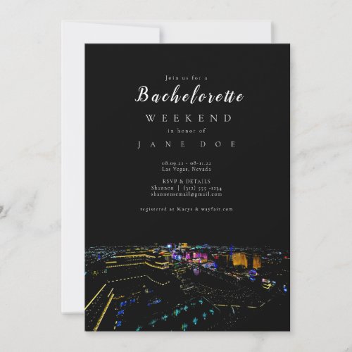 Las Vegas Skyline Bachelorette Party Invitation