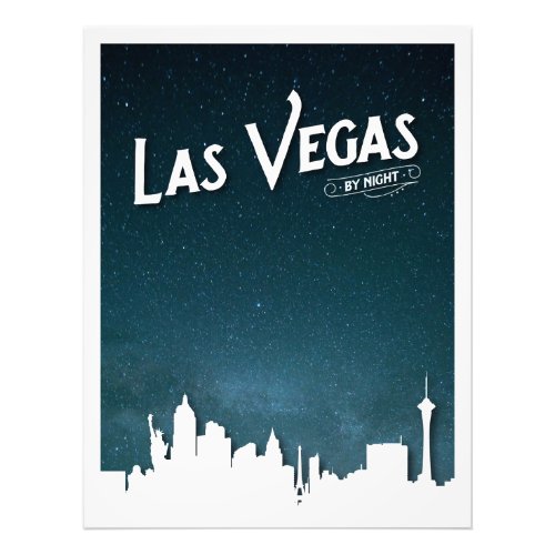 Las Vegas skyline by night Las Vegas Nevada Photo Print