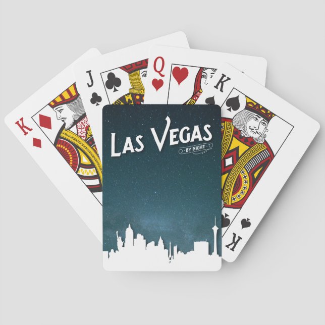 Las Vegas skyline by night, Las Vegas, Nevada Poker Cards (Back)