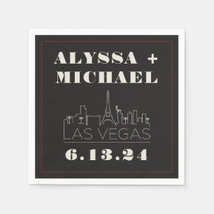 Las Vegas Skyline Casino Wedding Napkins