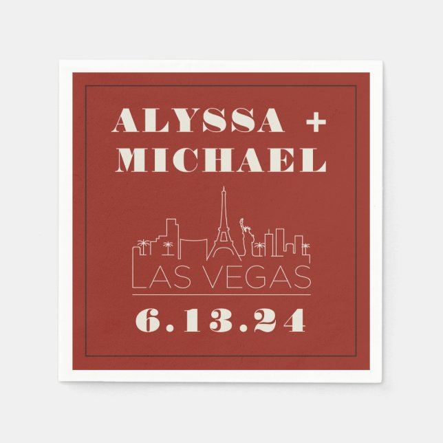 Las Vegas Skyline Casino Wedding  Napkins (Front)