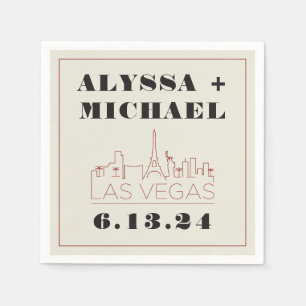 Las Vegas Skyline Casino Wedding Napkins