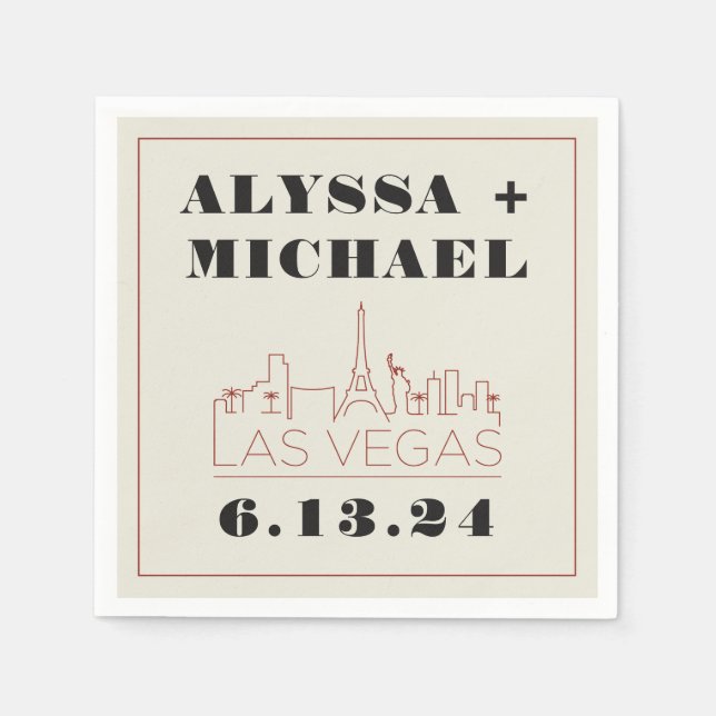 Las Vegas Skyline Casino Wedding  Napkins (Front)