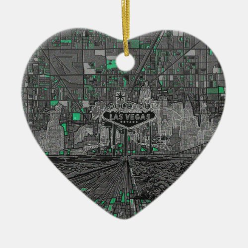 las vegas skyline ceramic ornament