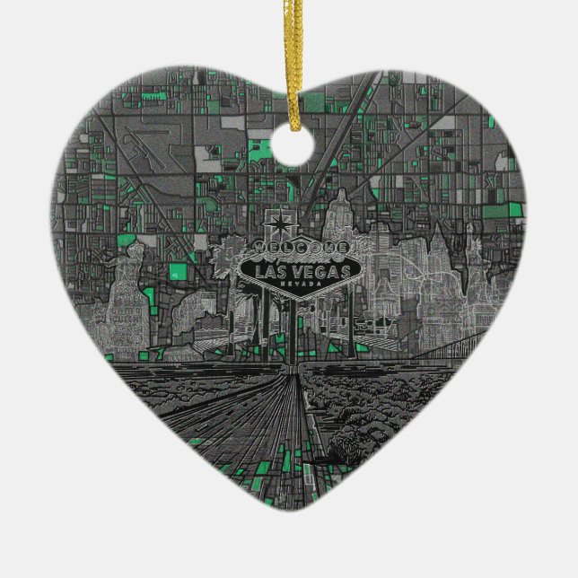 las vegas skyline ceramic ornament (Front)